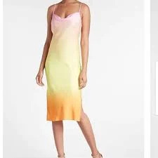 dress Cowl Neck midi ombré slip dress. Size L. Shell/ lining: 100% polyester Poshmark $31