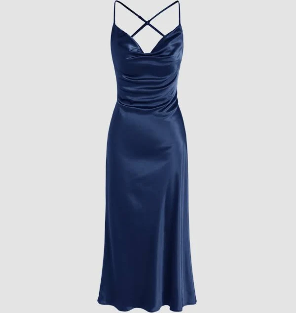 dress Cowl Neck Sleeveless Mermaid Midi Dress Cider $29.9