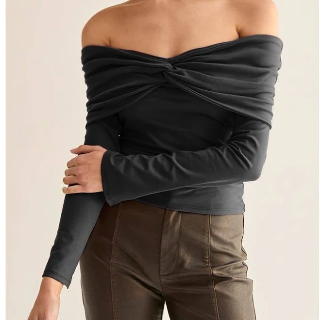 top Crescent Women's Front Twist Off Shoulder Knit Top Nordstrom $50.4