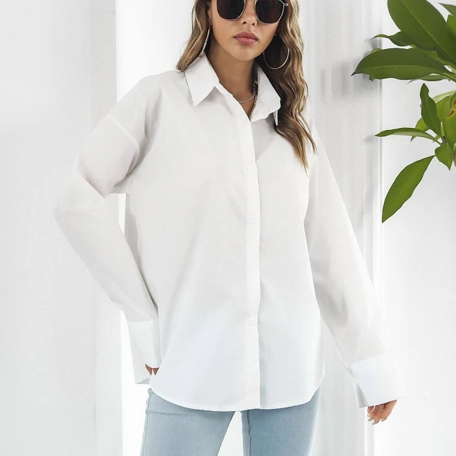 top Crisp White Classic Button-Down Shirt Lamirée $54.95
