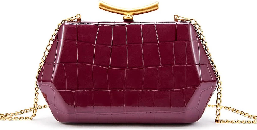 bag Croc Embossed Geometric Clutch Chicwish $39.9