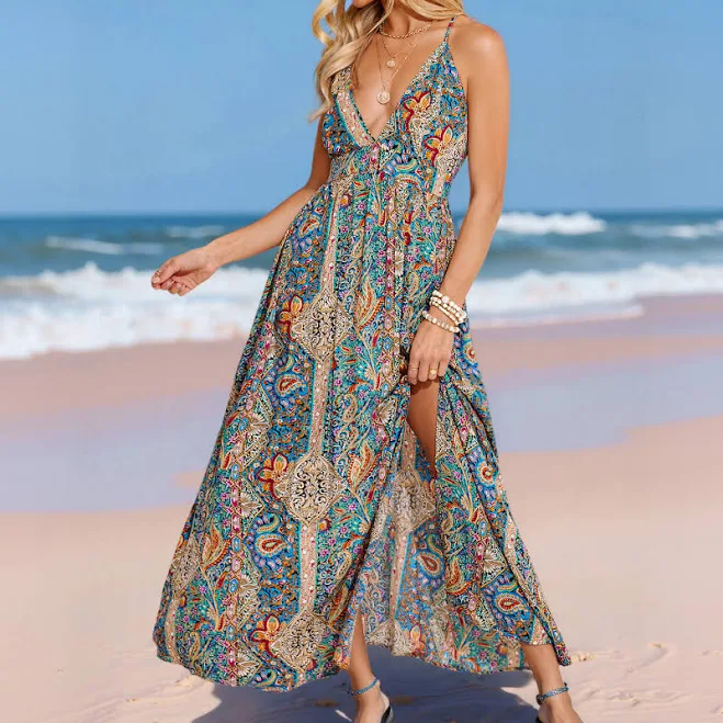 dress Cupshe Women's Boho Paisley Plunging Maxi Dress Cupshe.com $36
