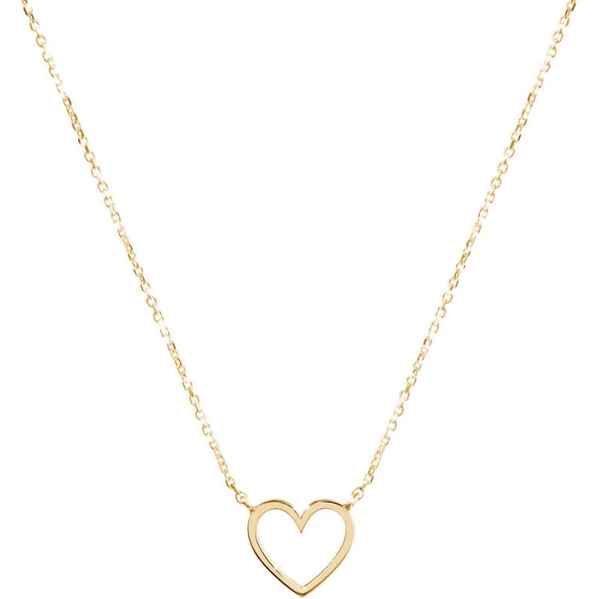 accessory Dainty Heart Charm Necklace in Solid Gold Tales In Gold $291