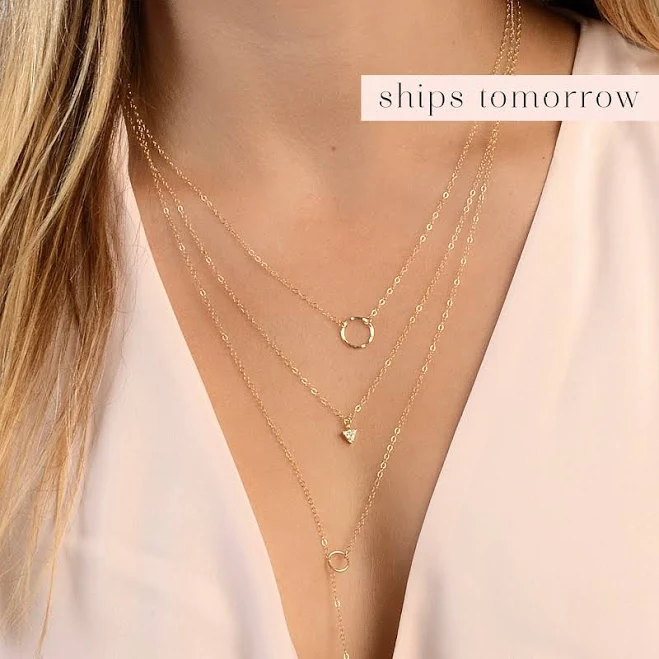 accessory Dainty Minimal Layered Rose Gold Necklace Set Etsy - DelicateLayers $114