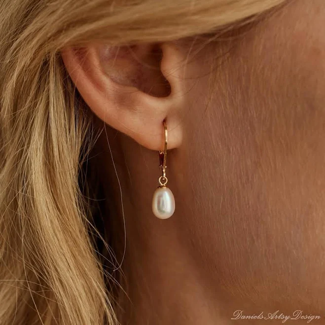 accessory Dainty Pearl Drop Earrings Etsy - Seller $22.49