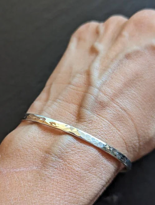 accessory Dainty Sterling Silver Round Wire Cuff Bracelet Etsy - NiciLaskin $49