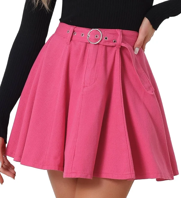 skirt Daring Diva Women's A-Line Flared Denim Mini Skirt Walmart $36.99