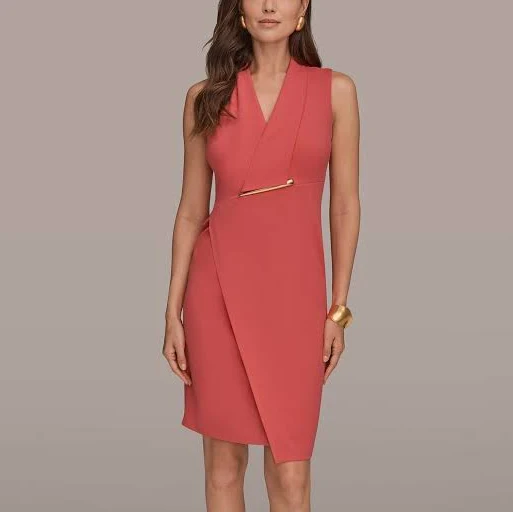dress Donna Karan Women's Sleeveless V-Neck Crepe Sheath Dress Donna Karan $111.3