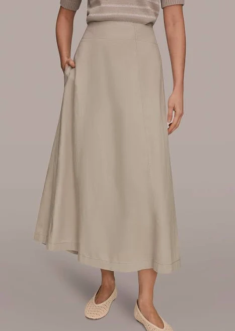 skirt Donna Karan Women's Tencel Linen A-Line Skirt Donna Karan $89.4