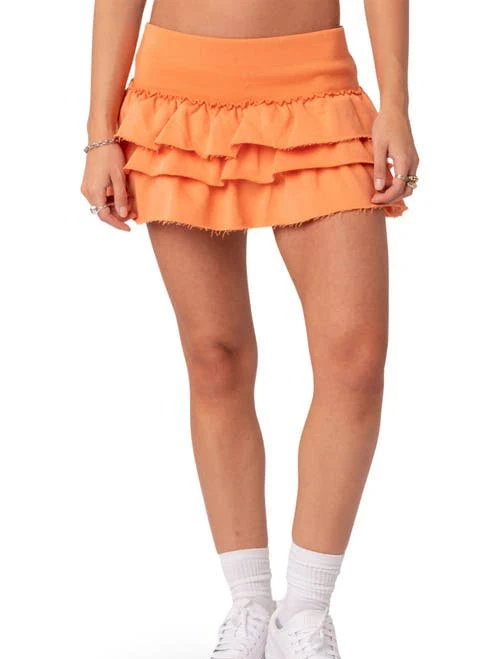 skirt Edikted Women's Martina Tiered Ruffle French Terry Mini Skirt Nordstrom $43.2