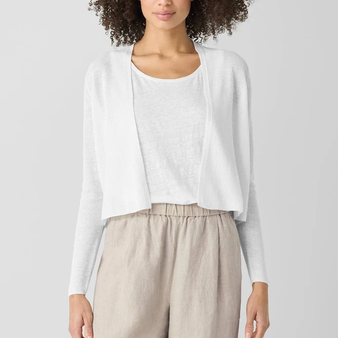 cardigan Eileen Fisher Women's Petite Linen-Blend Cropped Cardigan Eileen Fisher $135.2