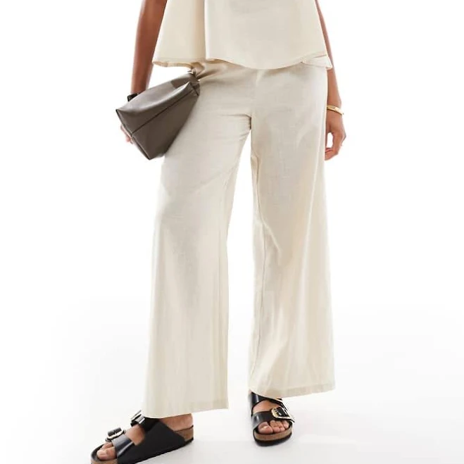 matching set Esmée Exclusive linen mix relaxed beach pants ASOS $24.5