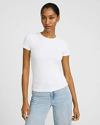 t-shirt Essential Fitted Ribbed Crew Neck Tee Express $28