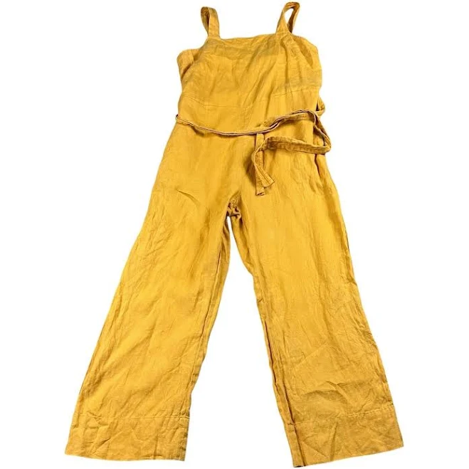 jumpsuit Everlane Golden Yellow Square Neck Linen Jumpsuit Women's Size 2 eBay - shopmindfulthreads $30