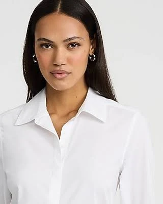 top Express Women's Stretch Cotton Poplin Shirt Express $50