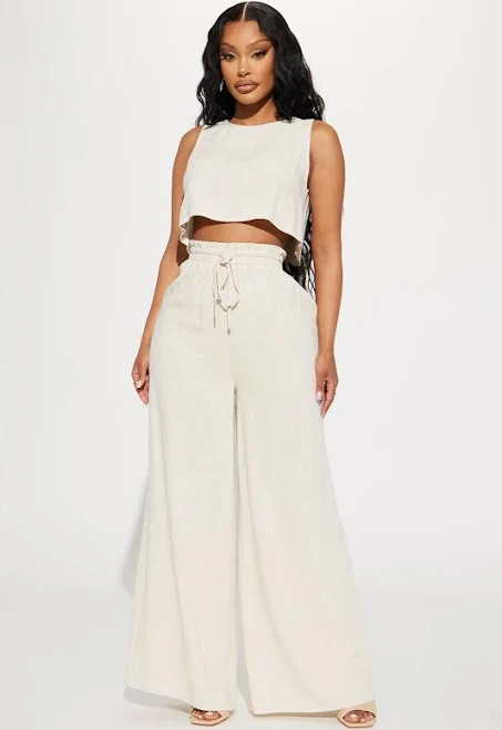 matching set Fashion Nova Size Sleeveless Linen Pant Set Fashion Nova $16.5