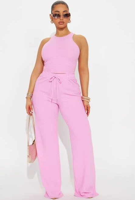 two piece set Fashion Nova Sleeveless Tank Top Wide Leg Pant Set Fashion Nova $19.25