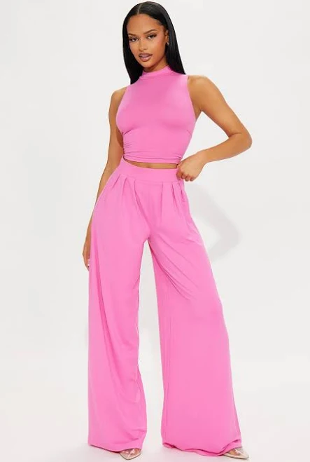 outfits Fashion Nova Sleeveless Tank Top Wide Leg Pant Set Fashion Nova $29.99