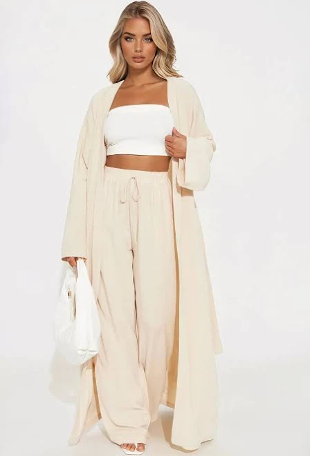 matching set Fashion Nova Vacay Vibe Linen Wide Leg Pant Set Fashion Nova $41.99
