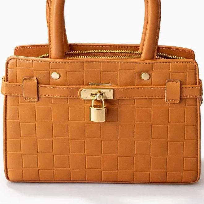 bag Faux Leather Mini Handbag with Gold Hardware Lock Etsy - Seller $14.99
