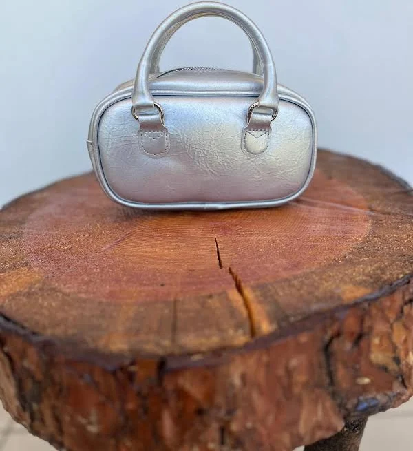 bag Faux Leather Oval Mini Handbag with Chain Strap Etsy - Seller $55