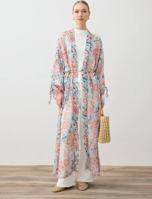 kimono Floral Chiffon Kimono Modanisa.com $15.54