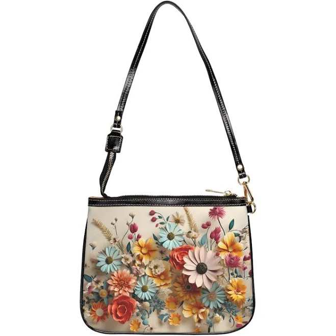 bag Floral Meadow Faux Leather Shoulder Bag Etsy - WittyElegance $32.97