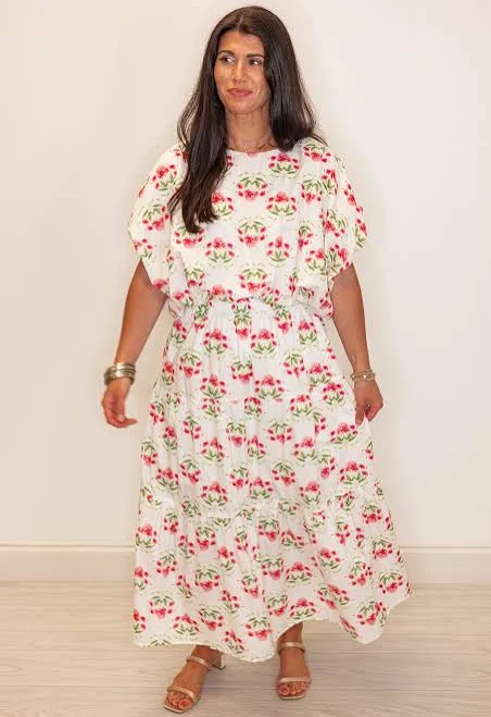 skirt Floral Print Tiered Midi Skirt Purple Door Boutique $45.99