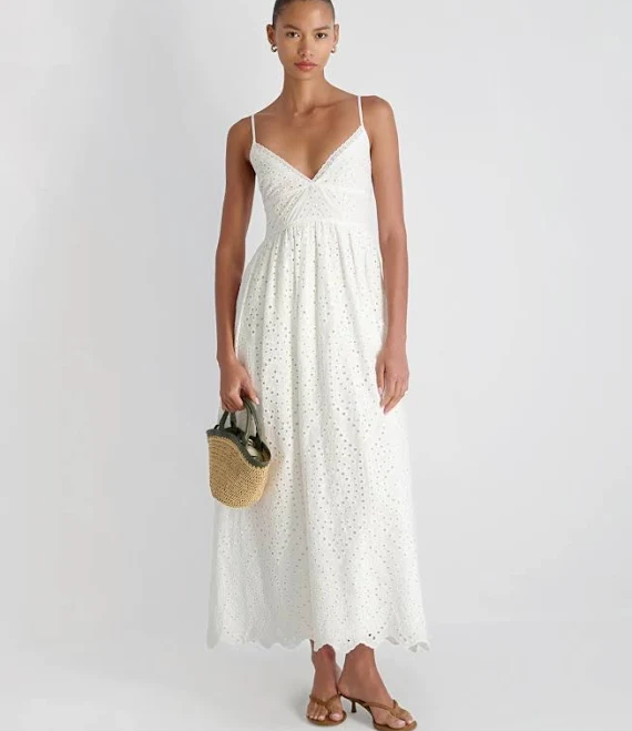 dress French Connection Women's Trini Eyelet V-Neck Maxi Dress Macy's $173.6