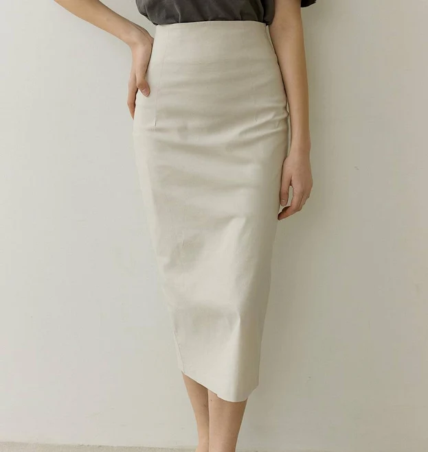 skirt FSK Linen Back Slit Skirt wconcept.com $55