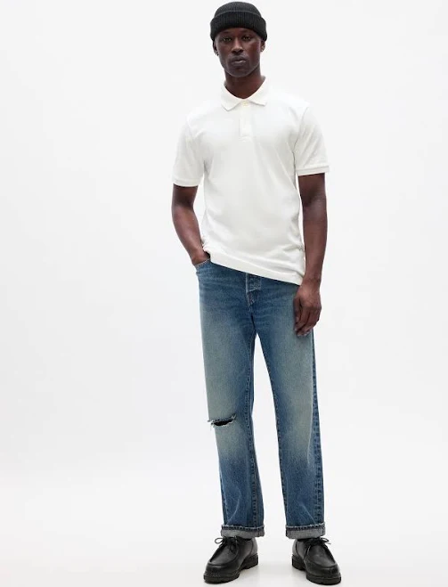 top Gap Men's Stretch Pique Polo Shirt Gap Factory $13.99
