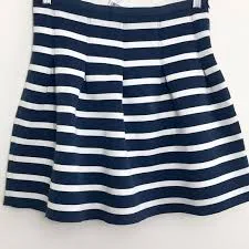 skirt |Gap| Navy & White Striped Flared Skirt Sz Small Poshmark $25
