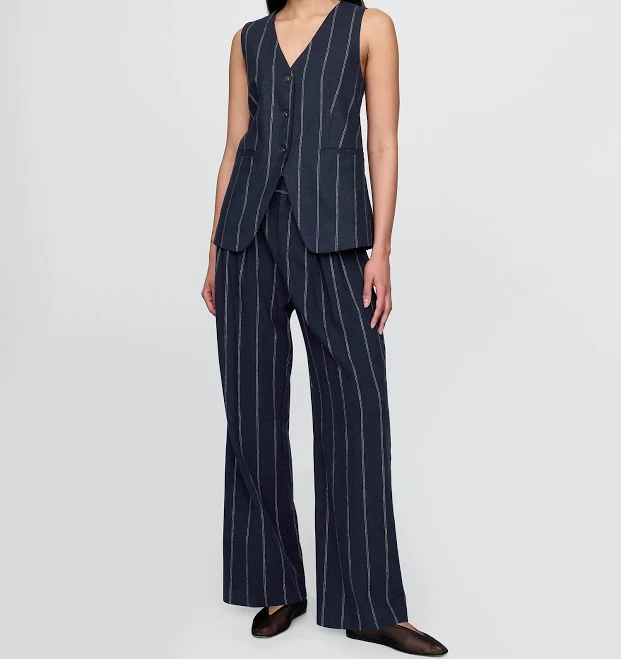 pants Gap Women's 365 High Rise Linen-Blend Trousers Gap $49