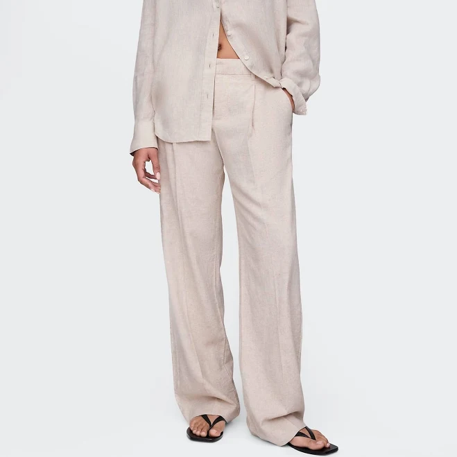 trousers Gap Women's 365 Low Rise Linen-Blend Trousers Gap $49