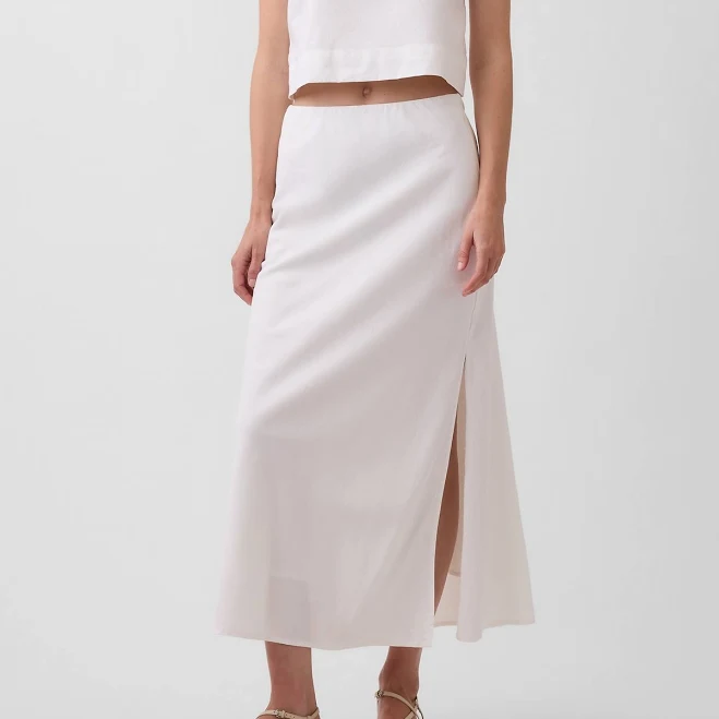 skirt Gap Women's Linen-Blend Maxi Slip Skirt Gap $47