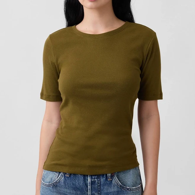 top Gap Women's Modern Ribbed Crewneck T-Shirt Gap Factory $9.99
