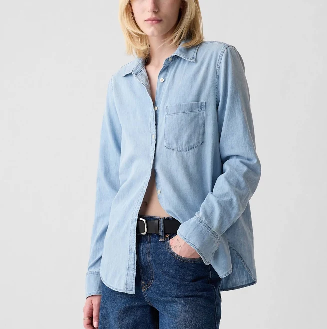 top Gap Women's Organic Cotton Denim Classic Shirt Gap $35