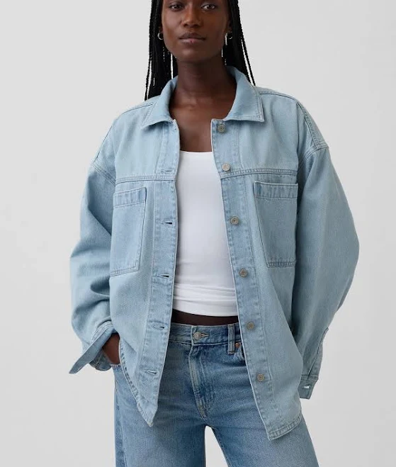 outerwear Gap Women's Oversized Denim Shirt Jacket Gap $79