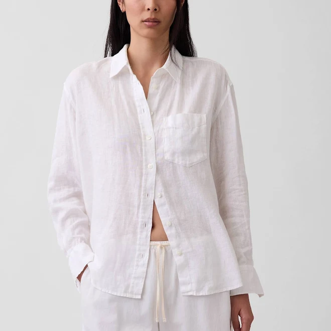 top Gap Women's Oversized Linen Shirt Gap $79.95