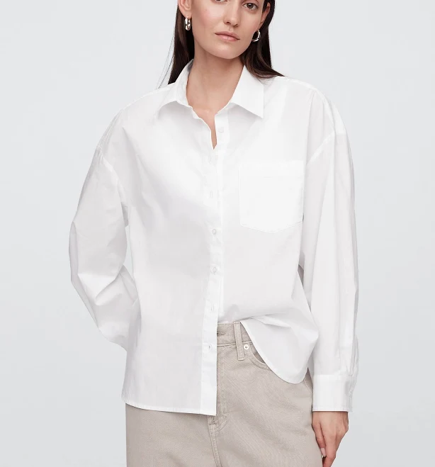 top Gap Women's Oversized Poplin Shirt Gap Factory $23.99