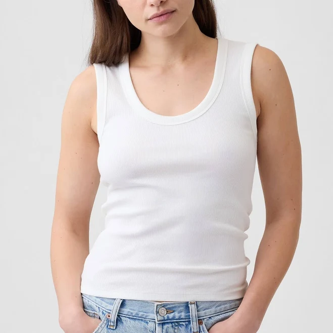 top Gap Women's Ribbed Scoop Tank Gap Factory $13.99