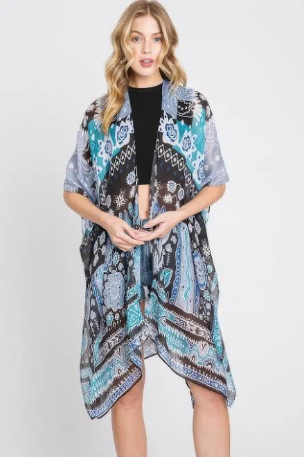 kimono Geometric Boho Print Kimono ShopSimon $21.59