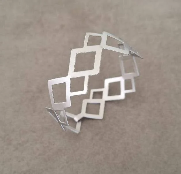 accessory Geometric Silver Bangle Bracelet Etsy - HilaAssaJewelry $76