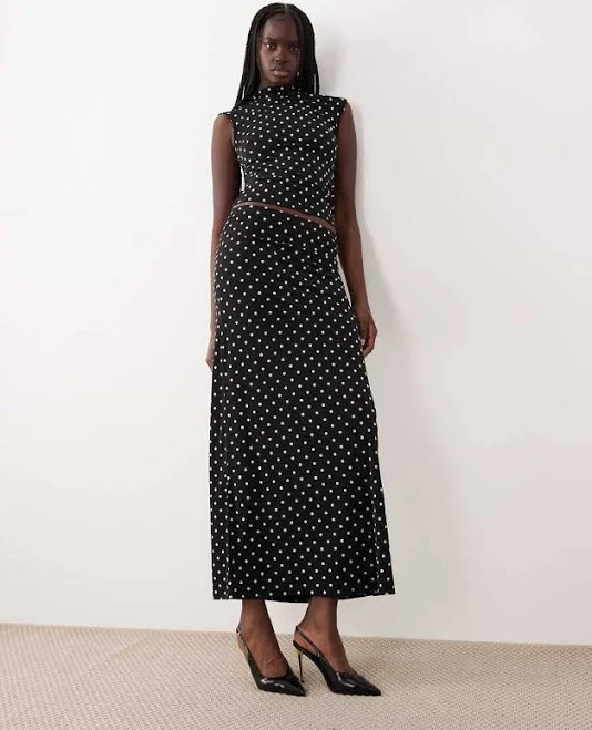 maxi skirt Gina Tricot Polka Dot Maxi Skirt ASOS $56