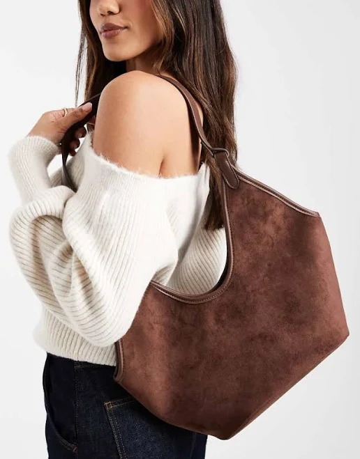 bag Glamorous Faux Suede Structured Shoulder Bag ASOS $46