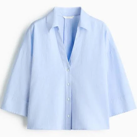 top H&M Ladies Linen-Blend Shirt H&M $29.99
