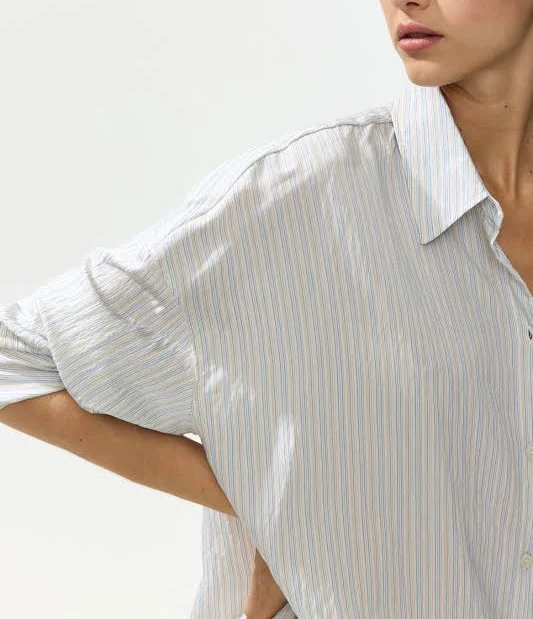 top H&M Ladies Oversized Striped Shirt H&M $44.99