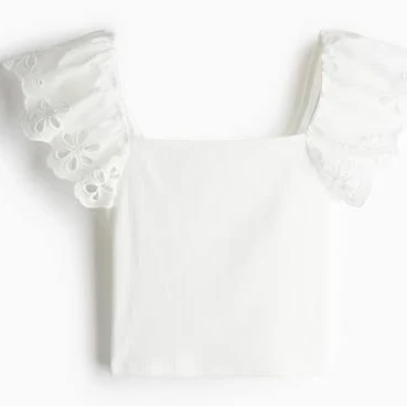 top H&M Ladies Ribbed Embroidered Top H&M $17.99