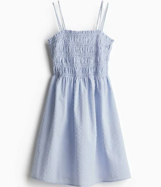 dress H&M Ladies Smocked-Bodice Cotton Dress H&M $19.99