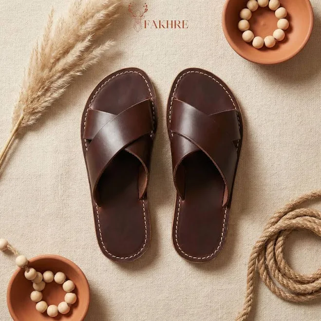 shoes Handmade Moroccan Leather Cross Strap Slides Etsy - Seller $79